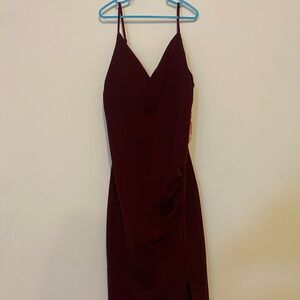 Emerald Sundae Elegant Backless Wine Dress